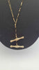 9ct Yellow Gold Fancy Link Chain Necklace With Double T-Bar Pendant - 4.62 Grams - 28" Long