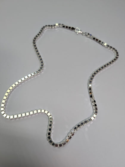 New Silver Square Link Chain 20