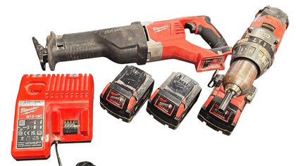 Milwaukee M18 Drill/Sawzall Reciprocating Saw Set *Unboxed*