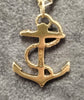 9ct Yellow Gold Open Box Chain & Anchor Pendant