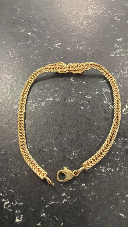 9ct Ruby & Diamond bow Bracelet