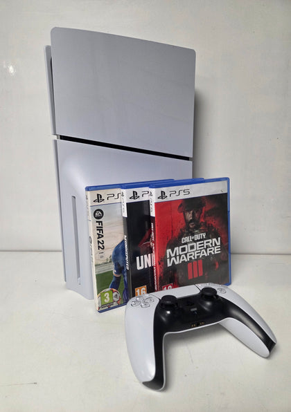 Sony PlayStation 5 Slim Disc version with 3 Games