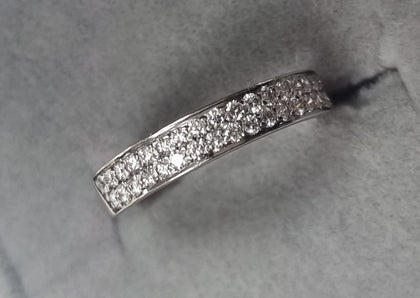 9ct  White Gold Diamond Ring Size J
