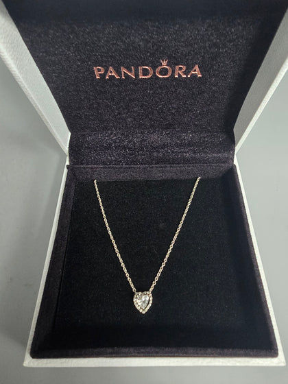 Pandora Necklace With Heart Pendent (ALE) 3.9G 925 18'' in Length