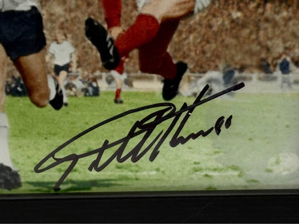 ENGLAND VS GERMANY WORLD CUP 1966 SIR GEOFF HURST SIGNED MEMORABILIA **COLLECTION ONLY**