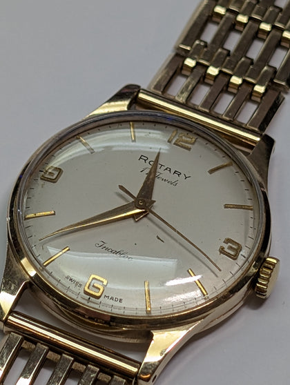 9ct Gold Rotary Watch Boxed with Spare Gold Links