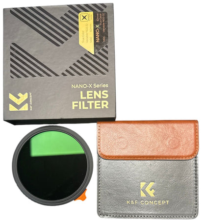 K&F Concept Variable ND Filter True Color ND2-ND32 with 28 Layers of Anti-reflection Green Film Waterproof