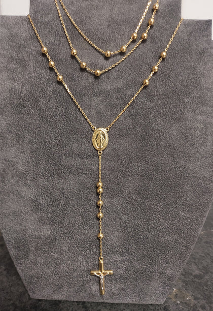 14ct Yellow Gold Rosary Necklace 20