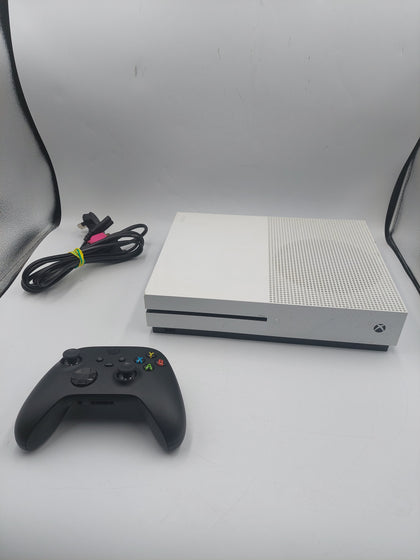 Xbox One S Console 1TB White Unboxed with black controller and power cables