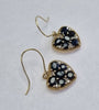 9ct Diamond Sapphire Heart Earrings