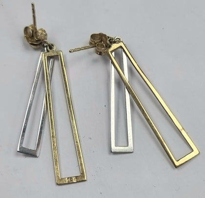 9ct Gold Two Tone Earrings