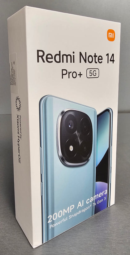 Xiaomi Redmi Note 14 Pro+ 5G smartphone, 12+512GB, blue, 200MP pro-grade AI camera, IP68, 120W HyperCharge, AI features