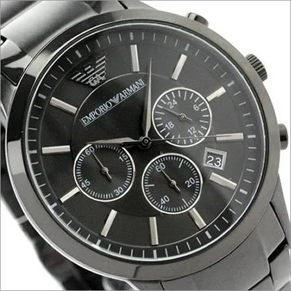 Emporio Armani AR2453 Men's Black Chronograph Watch ** Boxed **