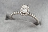 18ct White Gold 0.65ct Diamond Ring Size M