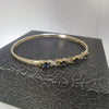 9K Stunning Gold Bangle, Diamonds & Blue Stones, 375 Hallmarked, 3.8Grams, Box Included, 2.5" Length - Woman's Size