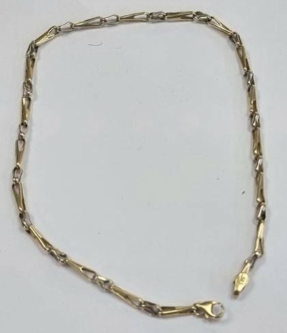 14ct Two Tone Gold Anklet 12