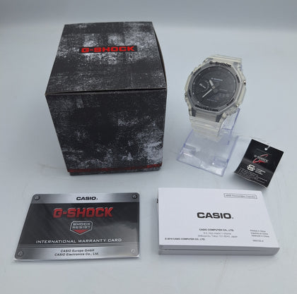**NEW** Casio G-shock GA-2100  Men's clear digital/analogue quartz watch with papers BOXED