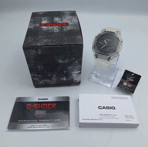 **NEW** Casio G-shock GA-2100  Men's clear digital/analogue quartz watch with papers BOXED