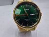 lorus gold tone/green automatic watch
