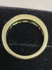 14ct Yellow Gold Ring with Green & Clear Stones - Size M - 4.88g