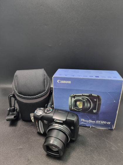 Canon Powershot Sx120 Is 10.0mp 10x Zoom Digital Camera Black Tested boxed