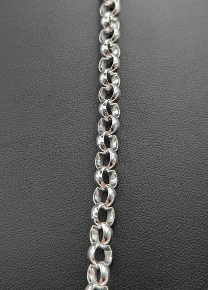 925 HALLMARKED SILVER, BELCHER CHAIN WITH LOBSTER LOCK, 24