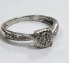9ct White Gold Ring With Clear Stones - 2.16G - Size  L - Hallmarked