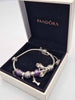 Pandora (ALE 925) Sterling Silver Charm Bracelet With 10x Charms & Safety - 8" Long - Boxed