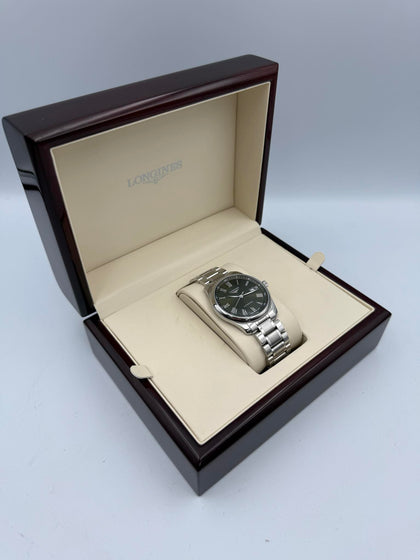 LONGINES MASTER COLLECTION,40MM, AUTOMATIC WATCH (SWEEPING HAND),GREEN DIAL, STAINLESS STEEL BRACELET, IN ORIGINAL BOX