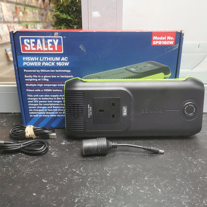 Sealey SPB160W Power Pack 160W AC 31200mAh Capacity - Lithium - Boxed, Unit Like New Condition