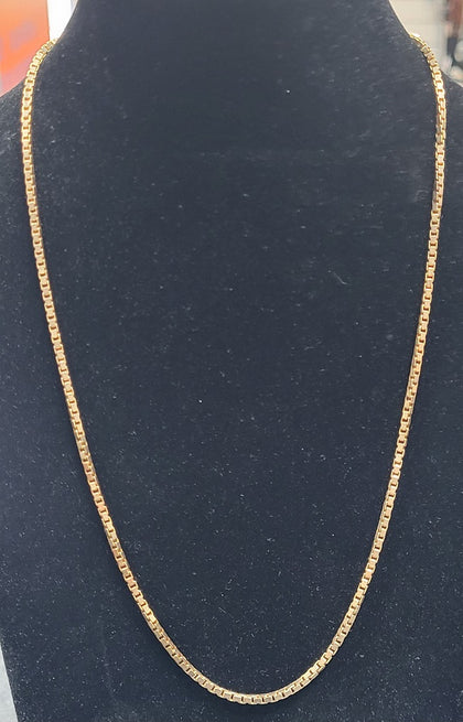 9CT - Yellow Gold Box Link Necklace - 10.59g - 18