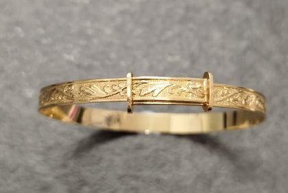 9ct Yellow Gold Adjustable Christening Bangle