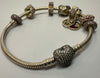 Pandora Heart Clasp Snake Chain Bracelet, 19cm With Charms