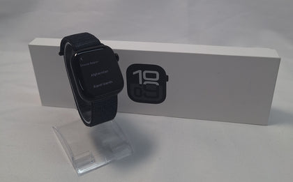 Apple Watch Series 10 42mm GPS solid black aluminium Case with official apple strap (boxed) screen slightly scratched