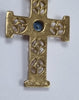 9ct gold cross pendant blue stone