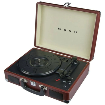 Bush Classic Portable Turntable Vinyl Record Player - Brown *Store Collection Only*