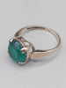 9K (375 Hallmarked & Tested), Gold Ring With Green Stone, Weight: 2.71G, Size: M