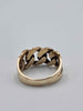 9ct Solid Yellow Gold Cuban Curb Link Band Ring - Made In Birmingham - Size P - 4.70 Grams