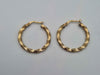 Pair Of 9ct Yellow Gold Twisted Hoop Earrings - 1.11 Grams