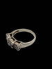 9ct White Gold Ring With 0.15Ct Diamond Stones - 3.80 Grams - Size K