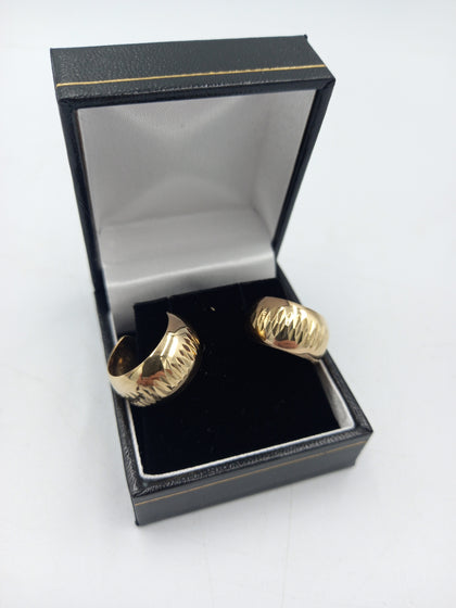 9CT Chunky Women's Loop Earrings, 375 Stamped & Hallmarked, 2.74Grams, Boxed