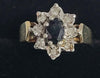 9ct Yellow Gold Ring With Black And Clear Stones - 3.31G - Size L. Hallmarked
