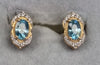 9ct Gold Aqua/diamond Earrings