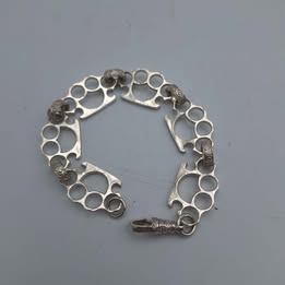 925 Sterling Silver Knuckle Duster Link Bracelet – 9