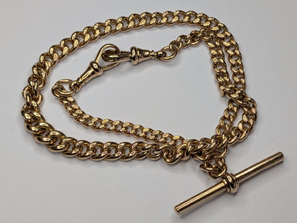 9ct rose gold double albert chain/bracelet