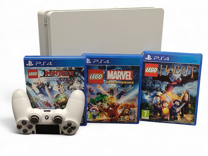 Sony PlayStation 4 Slim 500GB White Lego Bundle **Unboxed**