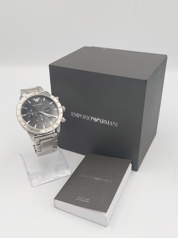 Emporio Armani, Mario AR1141, Men's Stainless Steel Chronograph Watch, Boxed