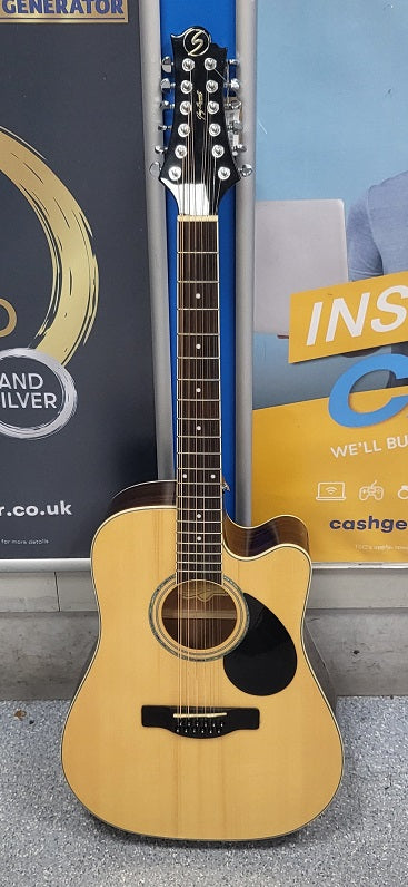 Greg Bennett GD-112SCE 12-String Electro Acoustic Guitar - Tan
