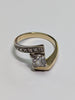 14CT CZ Ring - Size N 1/2