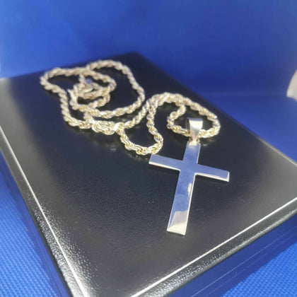 Sterling Silver Cross Chain (925 Hallmarked & Tested) Weight:32.6G 24